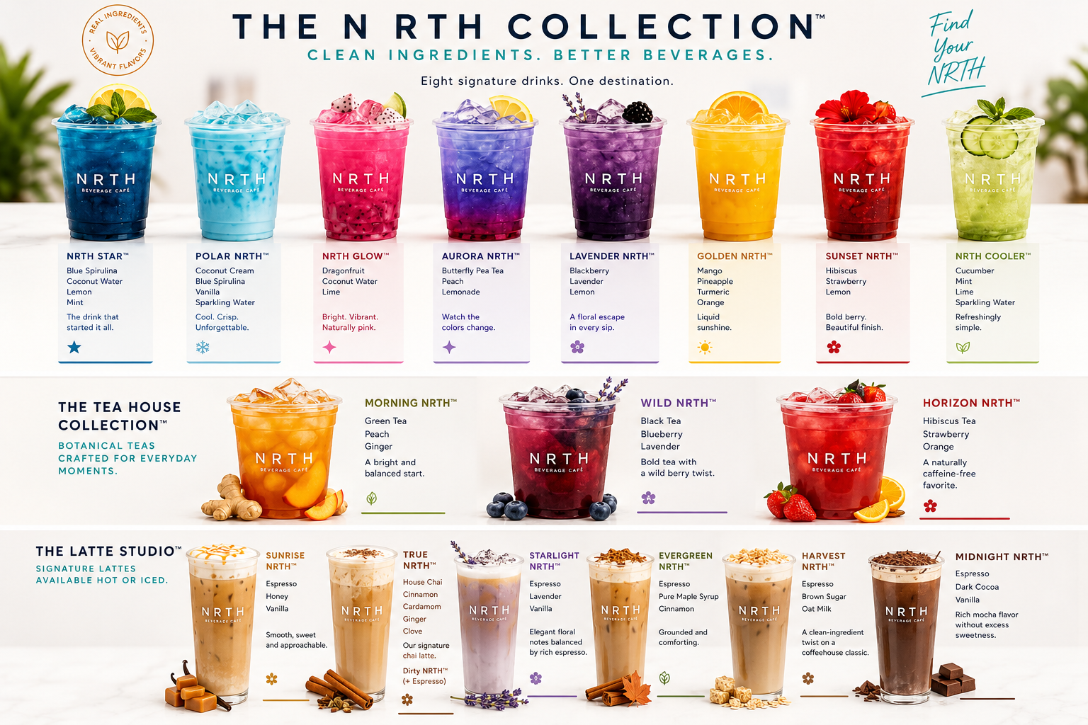 The NRTH Collection colorful beverages